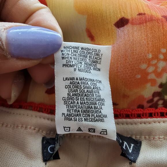 Convington Bright Floral Flowy Midi Maxi Skirt L - Picture 6 of 6